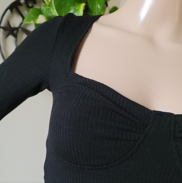 Reformation Alicia Top Black Ribbed XS Corset Bustier Style - Picture 7 of 10